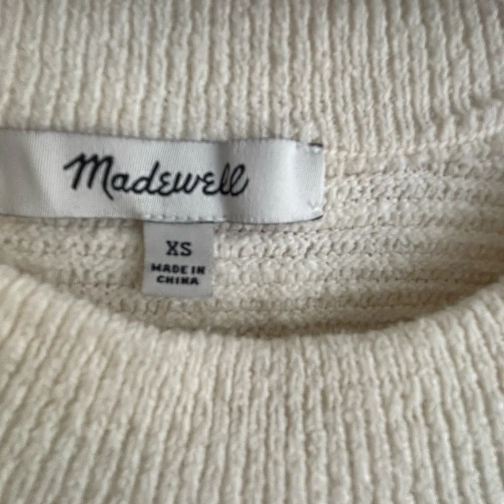 Madewell Women's Cream Crew Neck Long Sleeves Pullover Sweater Size XS - Image 6