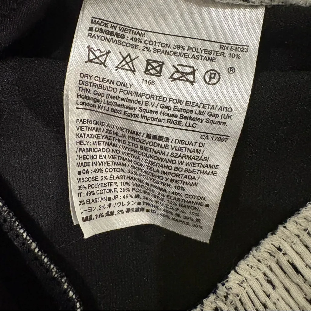 NWT, Banana Republic Flare Peplum Mini Skirt White Black, Sz 2 - Image 12