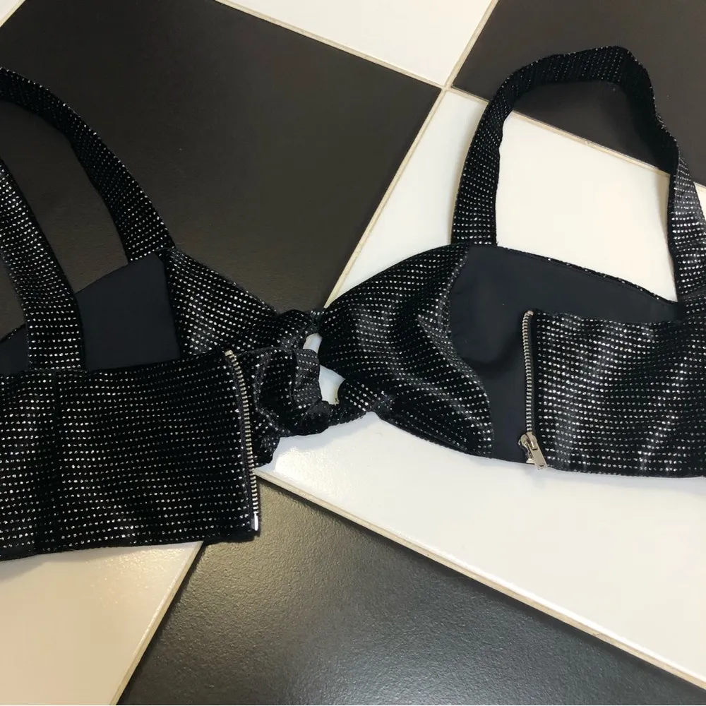 Velvet Bralette Crop Top Glitter Sparkle Shine Keyhole Cutout Coquette 10 - Image 11