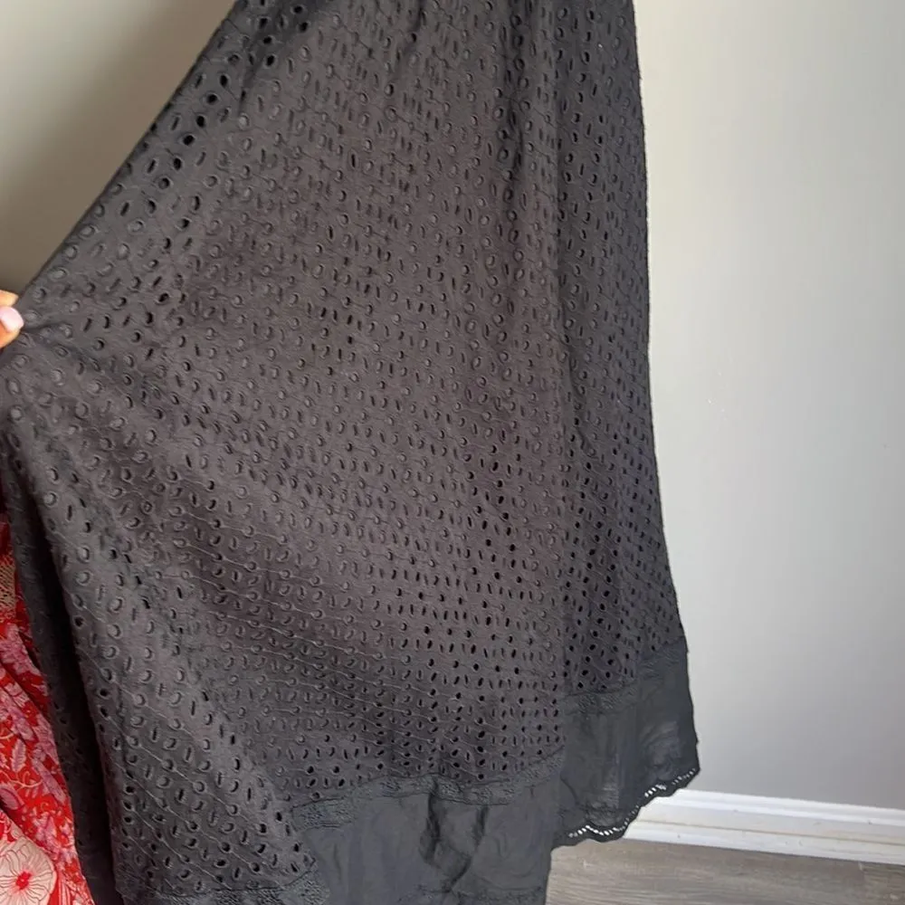 Maia Bergman Women's Crochet Eyelet Open Back Maxi Dress Black - Image 10