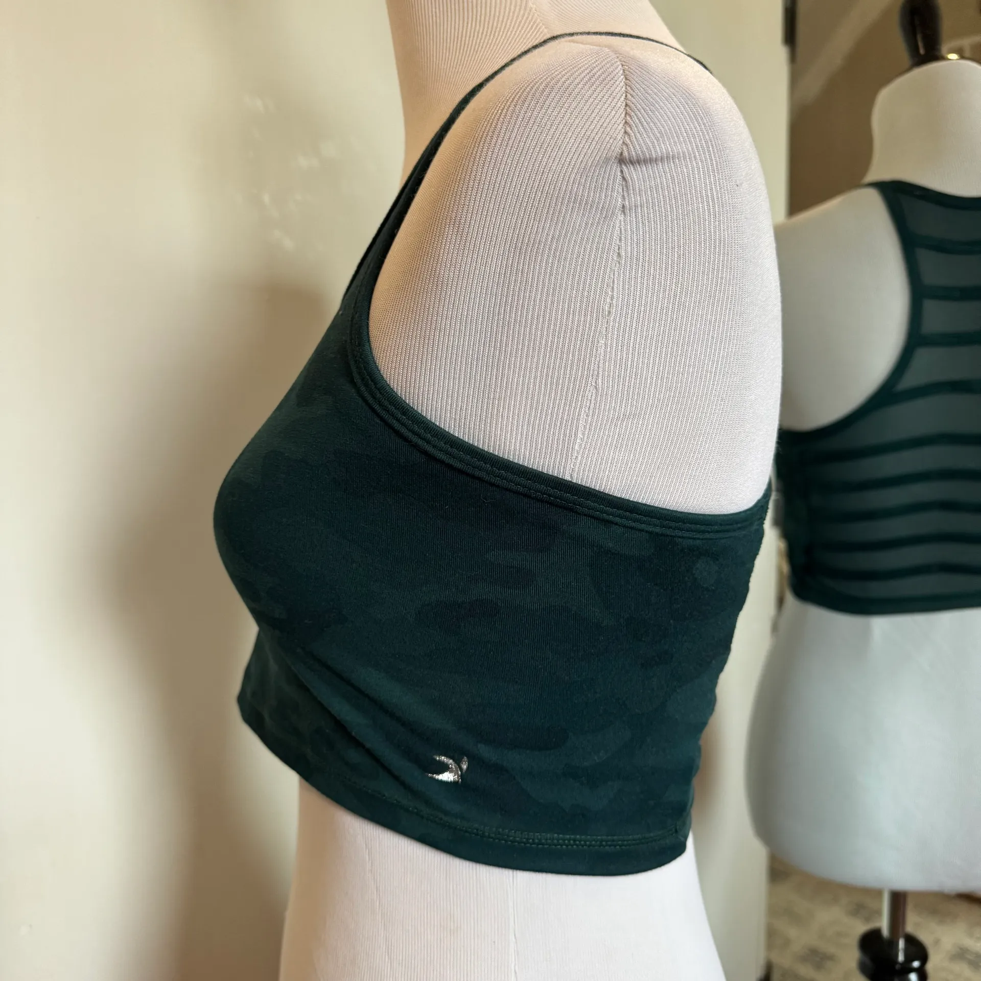 Medium Green Camo Sports Bra - Image 2