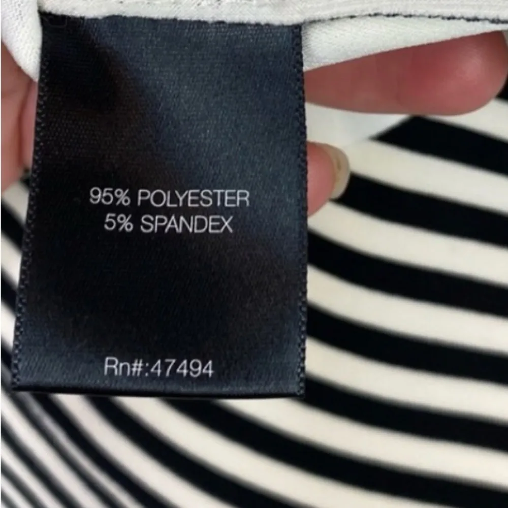 NORMA KAMALI Revolve Double Breast Blazer Jacket Collared Black & White Stripe M - Image 7