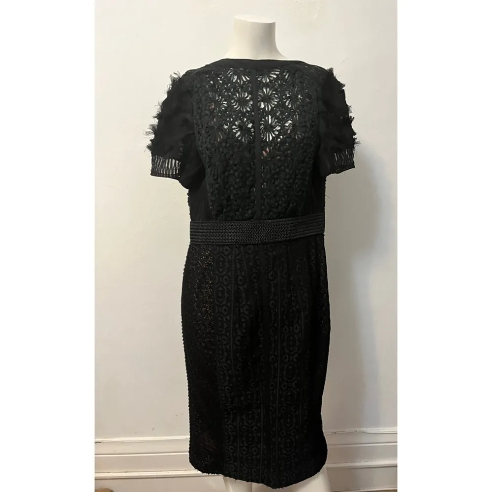 Byron Lars beauty mark Black sheath gothic chantilly lace Victorian dress Size 2 - Image 2