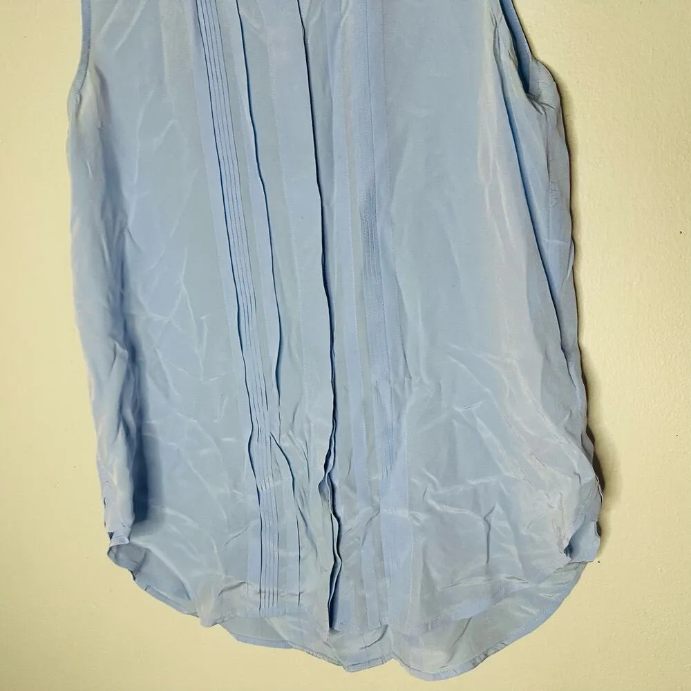 EQUIPMENT FEMME Amaury Silk Baby Blue Button Up Sleeveless Top Size Extra Small - Image 5