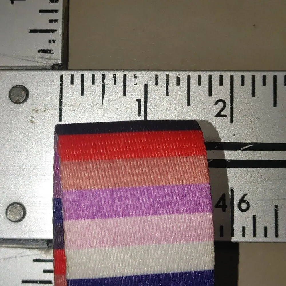 Long Adjustable Rainbow Colorful Stripe Bag Replacement Strap Gold Swivel Clasp - Image 3