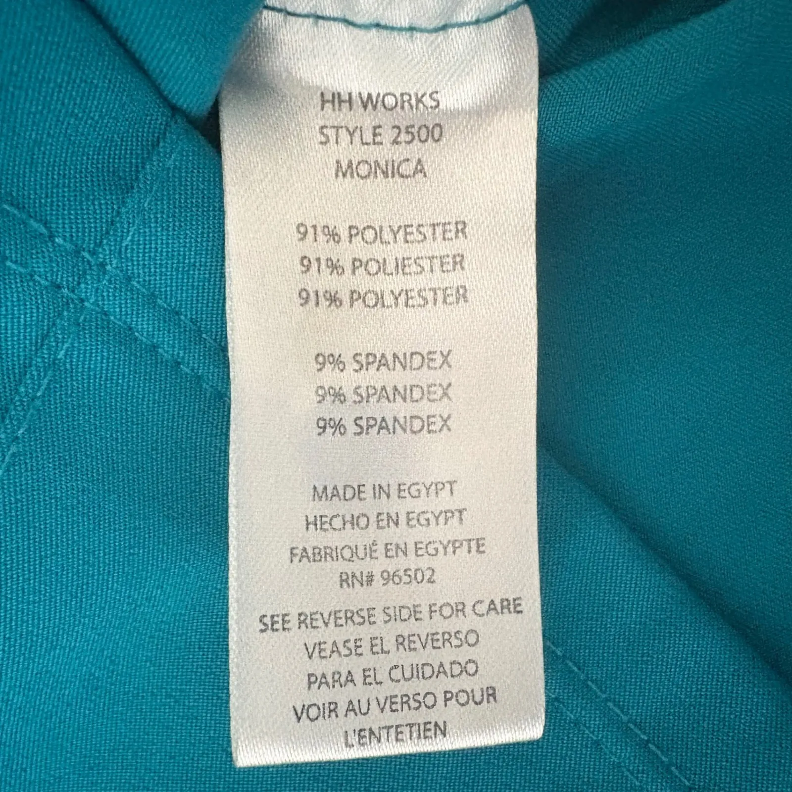 HH Works Womens Scrub Top S Teal Pockets Monica Style 2500 Medical Uniform Nurse Blue - Image 6