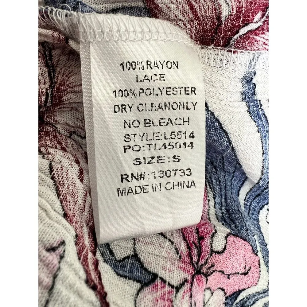 Umgee USA Floral Sleeveless Lace Mini Dress w/ Adjustable Cross Straps Small White - Image 7