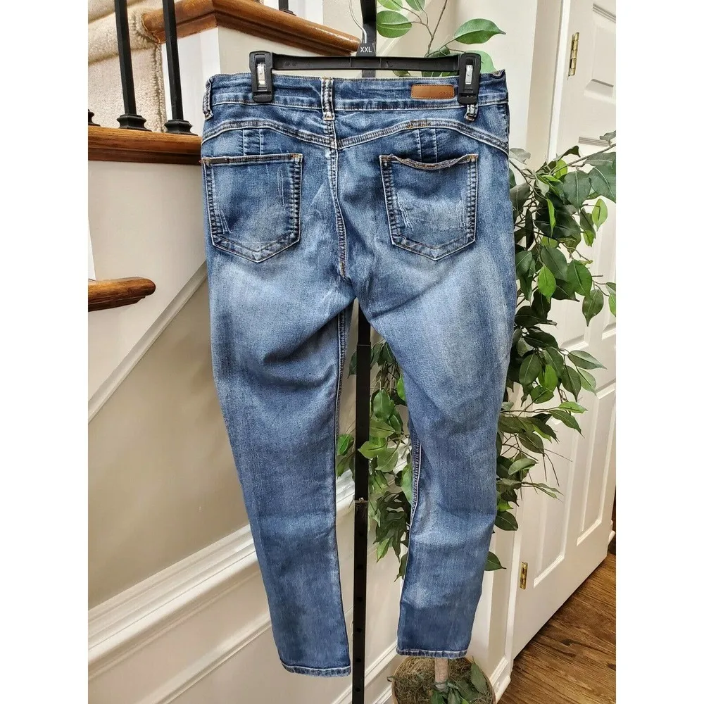 Gogo Stars Women Denim Blue Cotton Mid Rise Skinny Leg Casual Jeans Pant Size 13 - Image 6