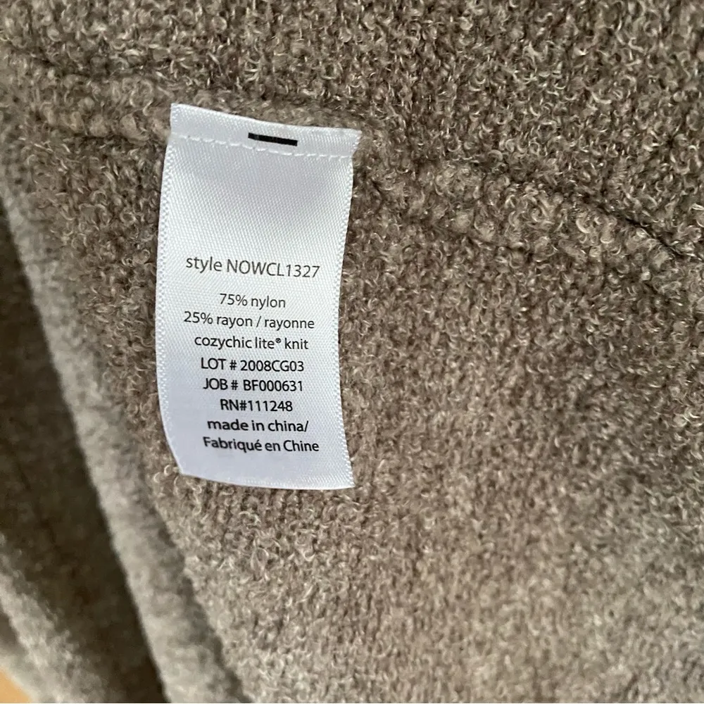 Barefoot Dreams CozyChic Lite Long Cardigan Heather Cocoa Taupe Size Small - Image 2