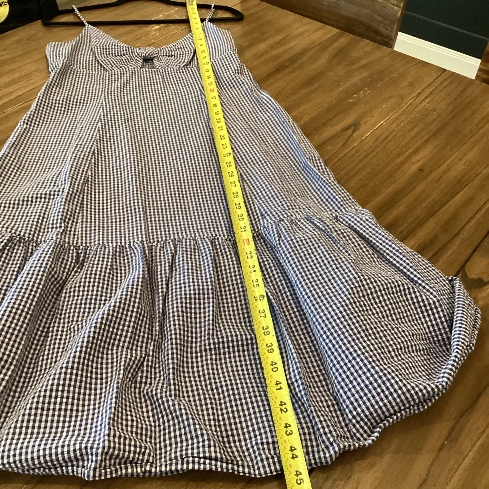 Rails Maeve Navy Lilac gingham Plaid Cut out Tiered Strappy Midi Shift Dress XL - Image 8