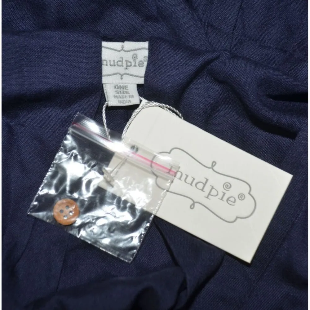NWT Mudpie Navy Blue Button Up Tunic Shirt Dress One Size Casual V-Neck Lightwei - Image 6