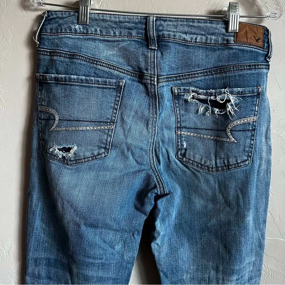 AEO Tomgirl Heavily Distressed Denim Jeans - Image 9