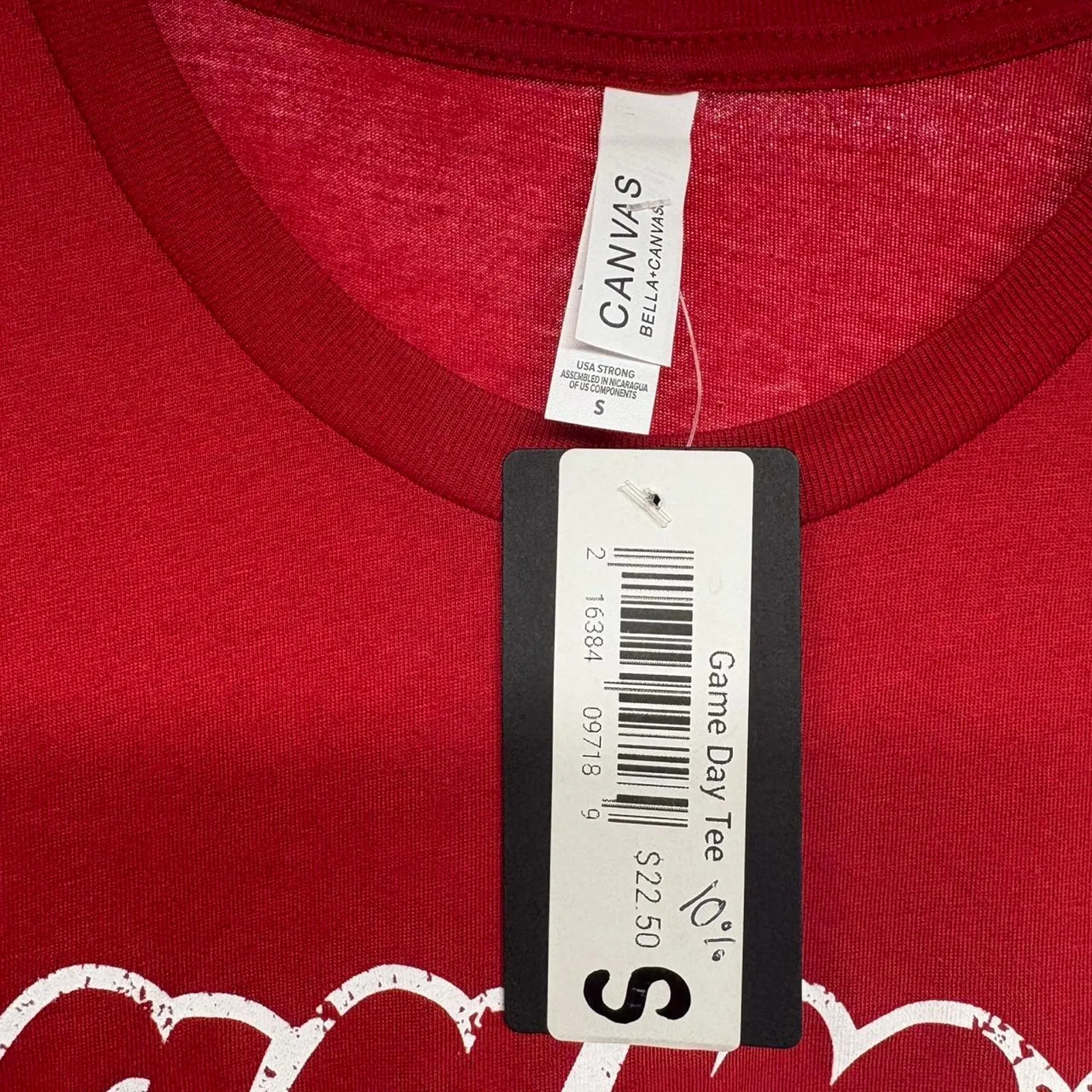 Red and white graphic tee game day - Image 2