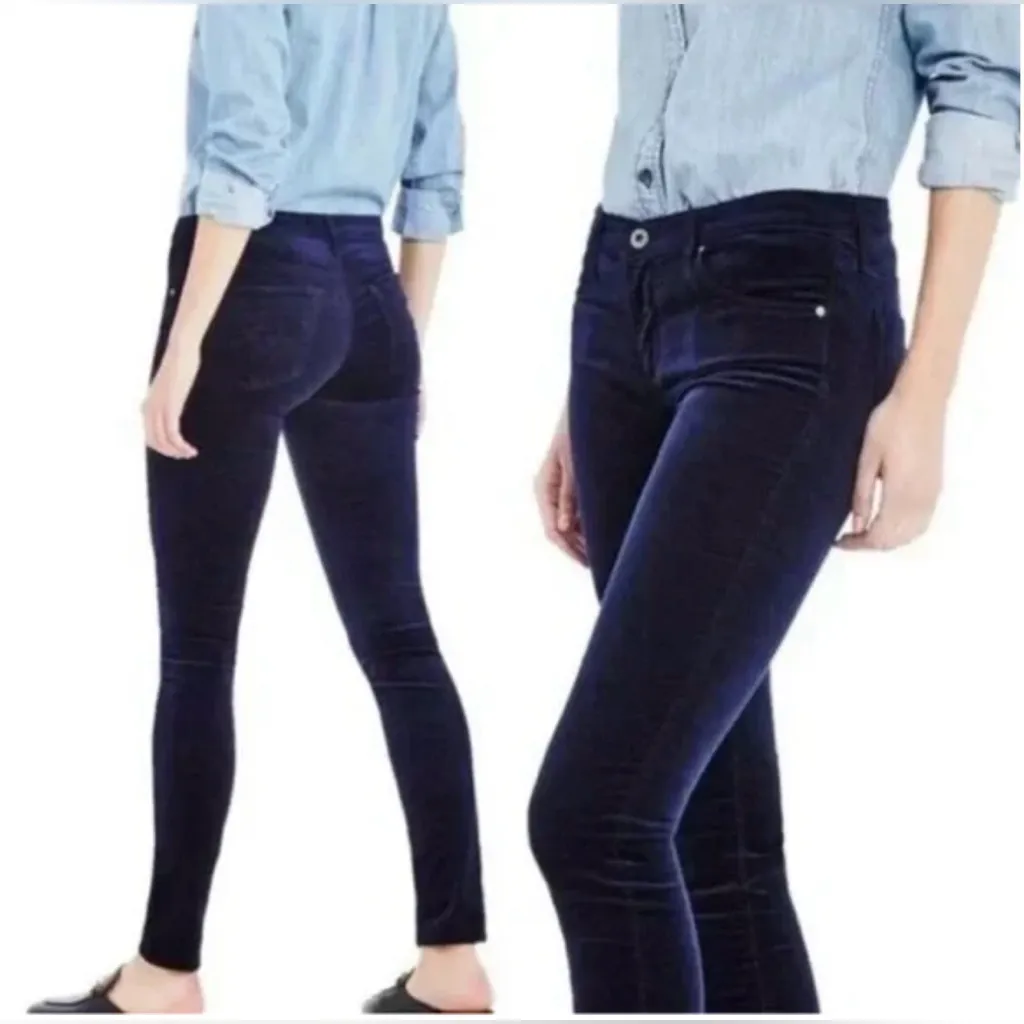 NWT, AG Adriano Goldschmied 'The Legging' Super Skinny Velvet Pants, Sz 26R - Image 3