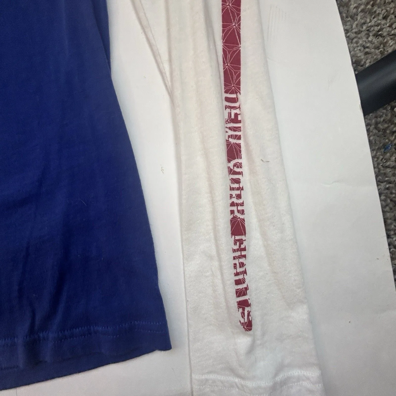 Reebok NFL NY Giants Women's Medium Layered Long Sleeve T-Shirt Blue White - Image 5