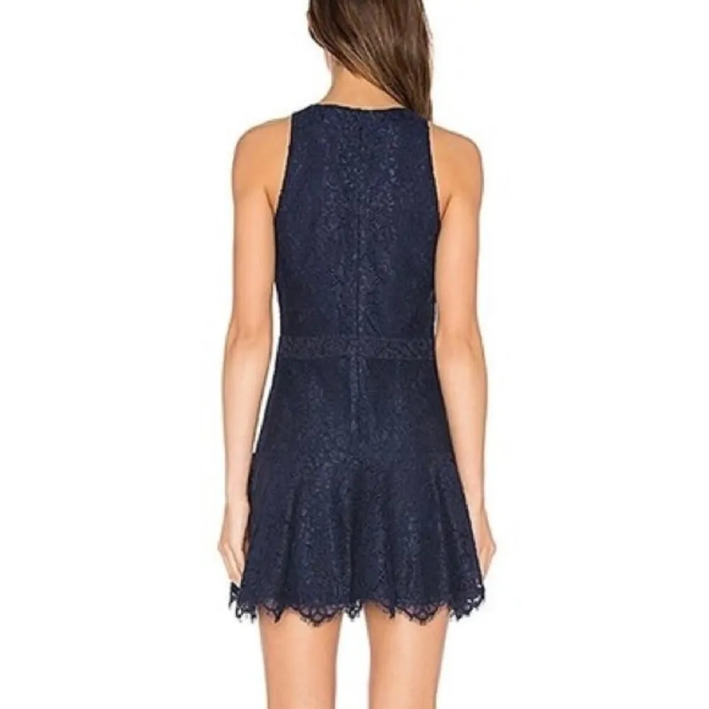 Joie Adisa Navy Lace Overlay Dress Size 10 - Image 2