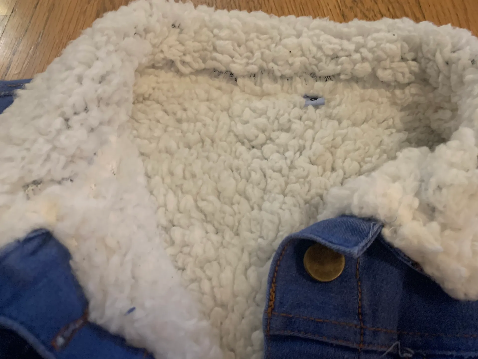 Sherpa Lined Denim Jacket Size S Blue - Image 11