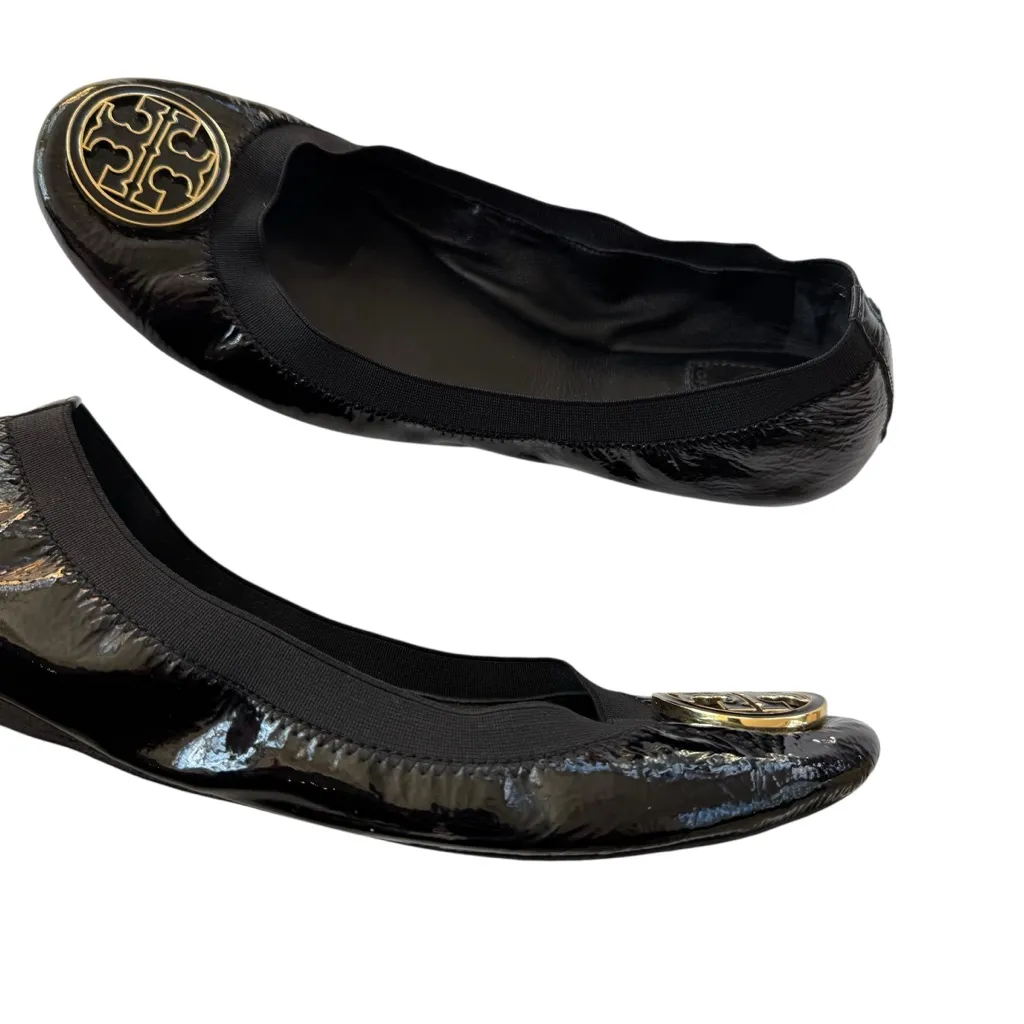 Tory Burch  Caroline Ballet Flats Black Patent Leather Size 9.5 - Image 3