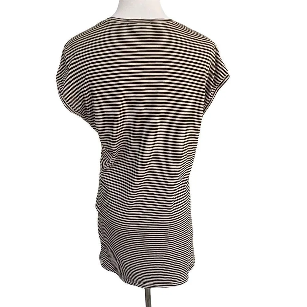 Vince Navy/ White Striped Modal Blend Longline Top S - Image 3