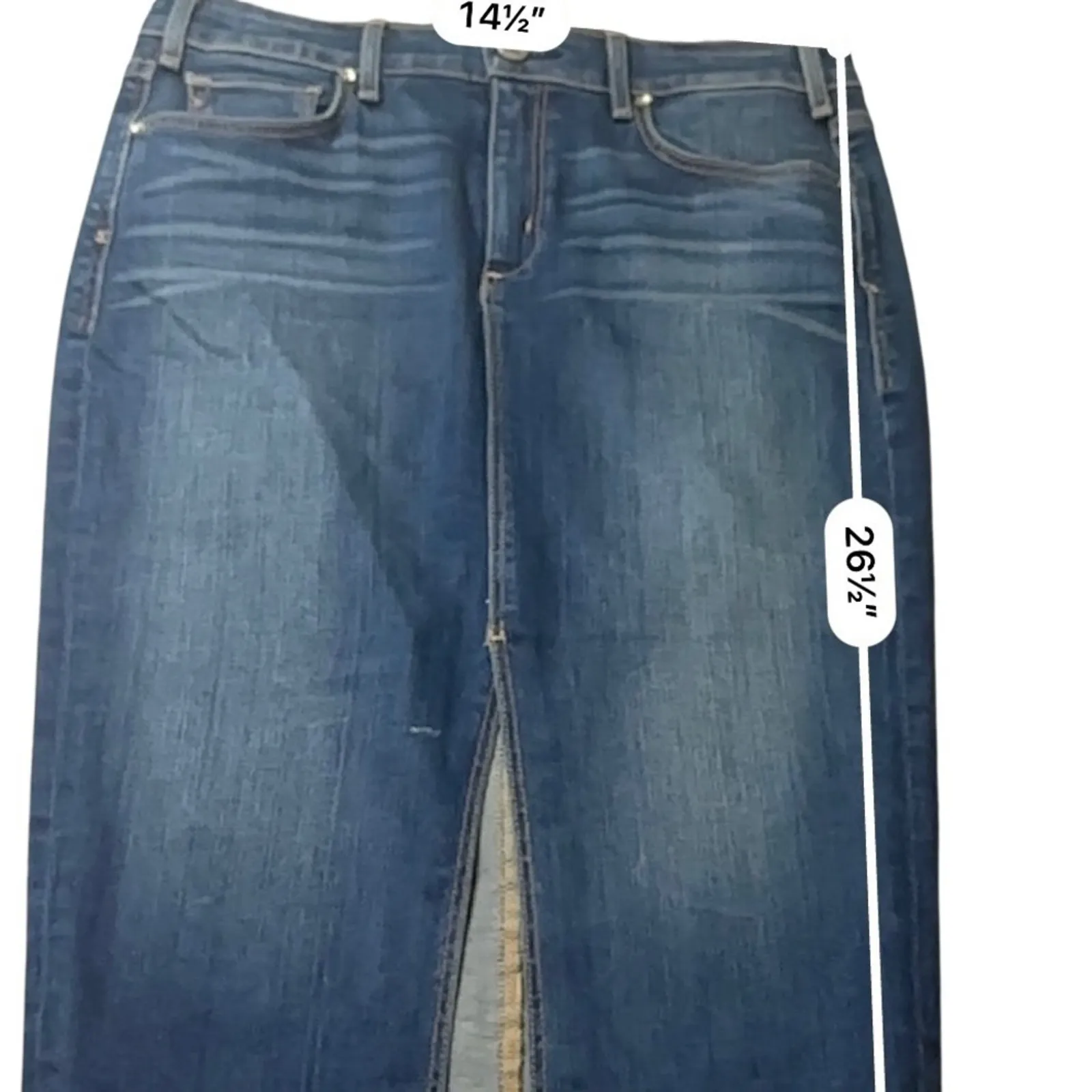 McGuire Denim Marino Slit Pencil Skirt - Size 27 - Image 8