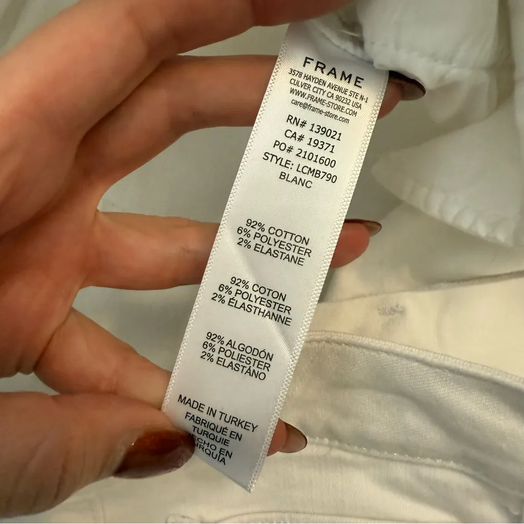 Frame Denim Le Crop Mini Boot Cut Jeans White 32 - Image 9