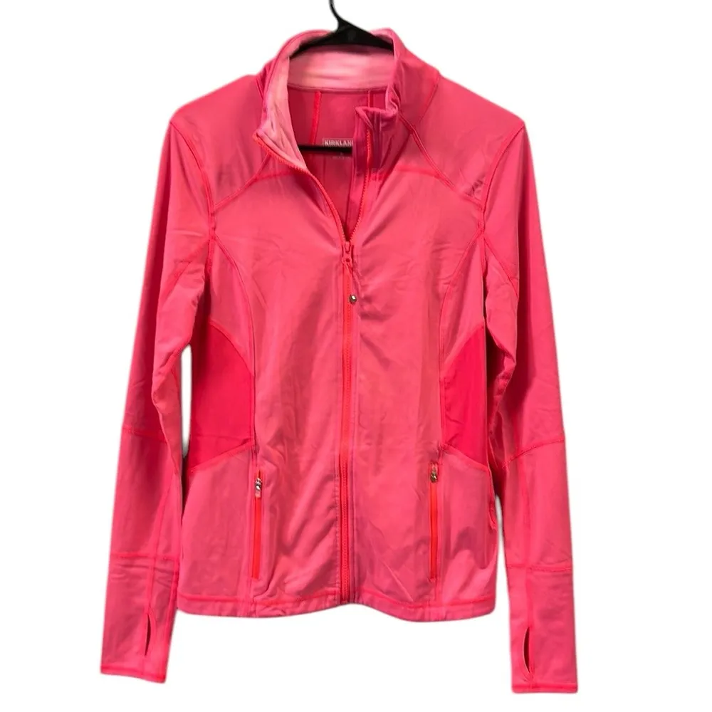Kirkland Athletic Full Zip Jacket 4 Pocket With Thumb Holes Pink Womens Small - Image 8