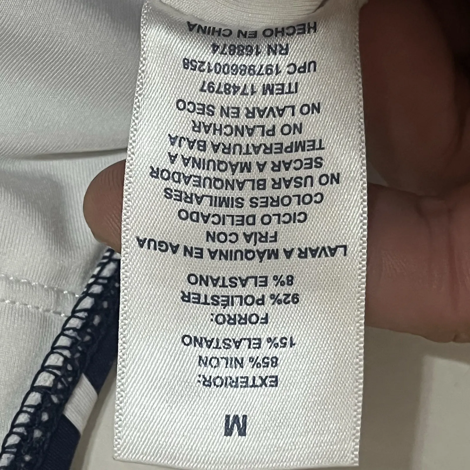 Lands End One-Piece Halter Swimsuit Women's Size Medium Blue & White Stripes - Image 7