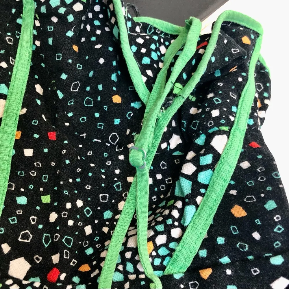 Polka Dot Fit & Flare Mini Dress Cutouts Green Black Skater size 6 - Image 7