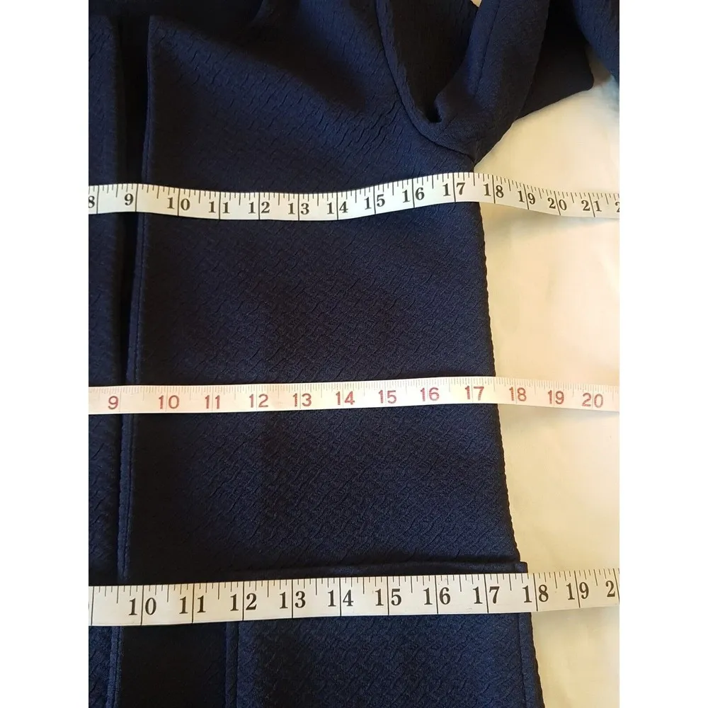 Harlowe & Graham Open Blazer Jacket Sz XS Blue Sides Zipper Seersucker Textured - Image 11