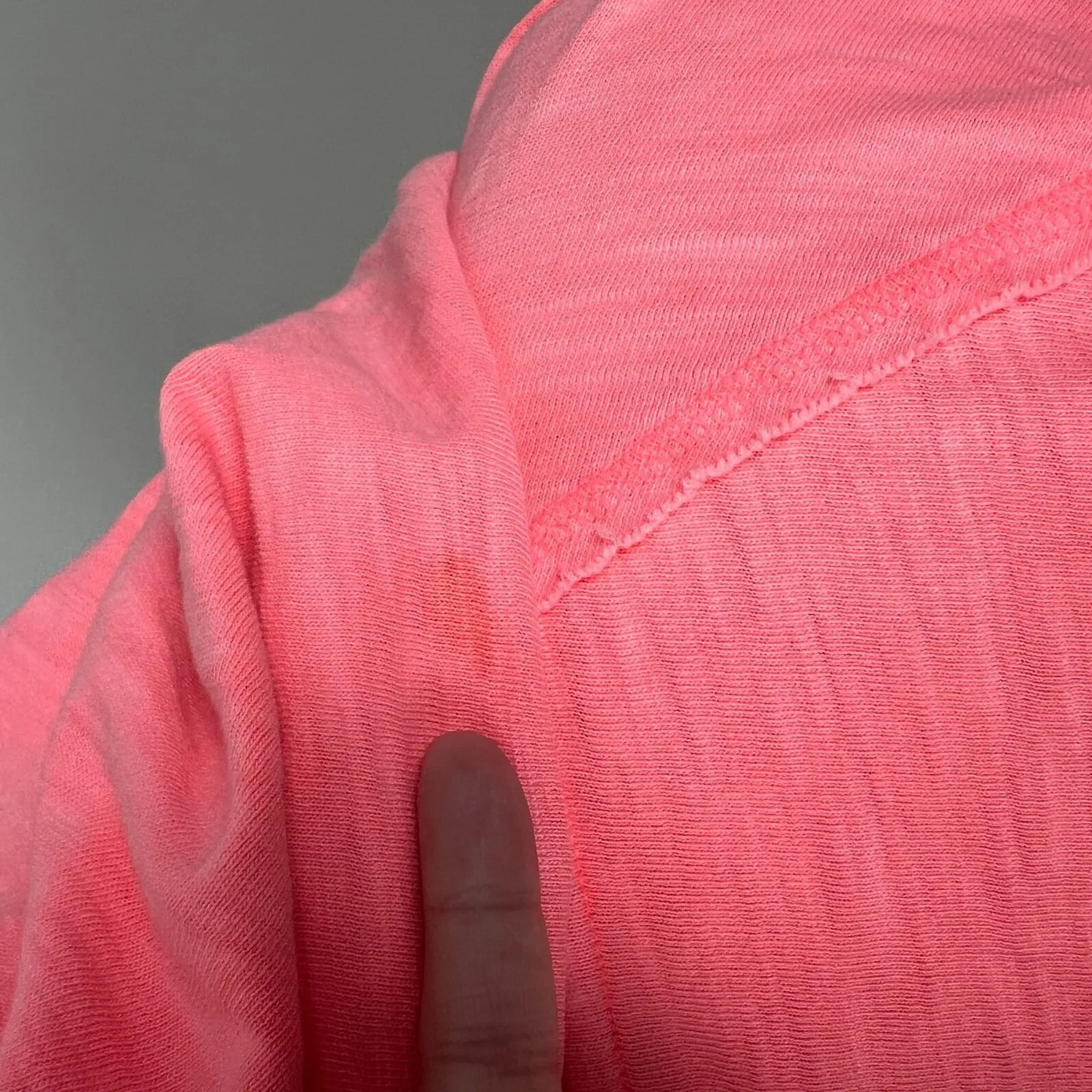 Victoria Secret PINK Hoodie Womens XL Coral Full Zip Dolman Sleeve Cotton Lounge - Image 8