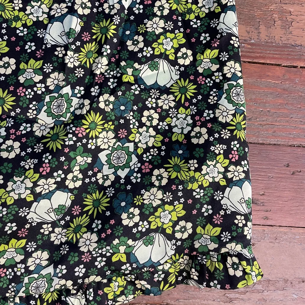 Scotch & Soda Maison Floral Print Lace Smocked Cottage Core Midi Dress - S 💛🎀 - Image 14