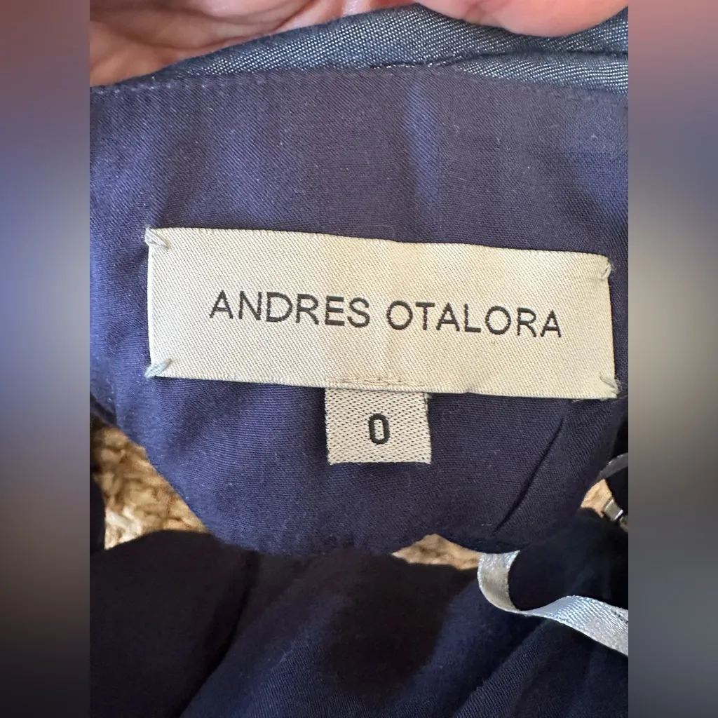 ANDRES OTALORA Redes cropped corded chambray top size 0 couture retail $645 Blue - Image 10