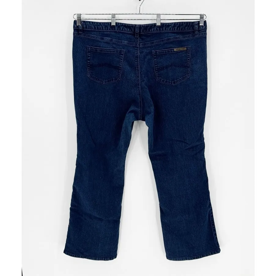 Vintage true Y2K dark wash flare jeans size 22 Y2K baddie versatile - Image 2