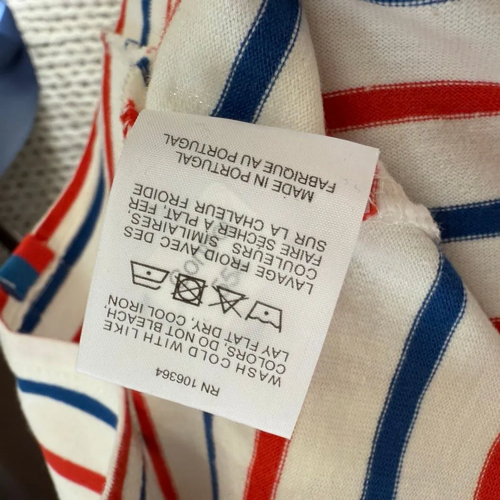 NWT Kule The Modern Long Sleeve Shirt Blue White Poppy Stripe $118 XXL Red Size 2X - Image 8