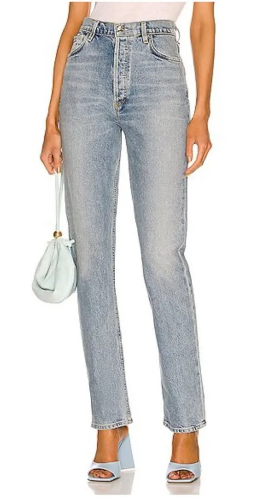 New Goldsign Lawler High Waisted Jean In Blue Blyth Button Fly Size 24 - Image 1