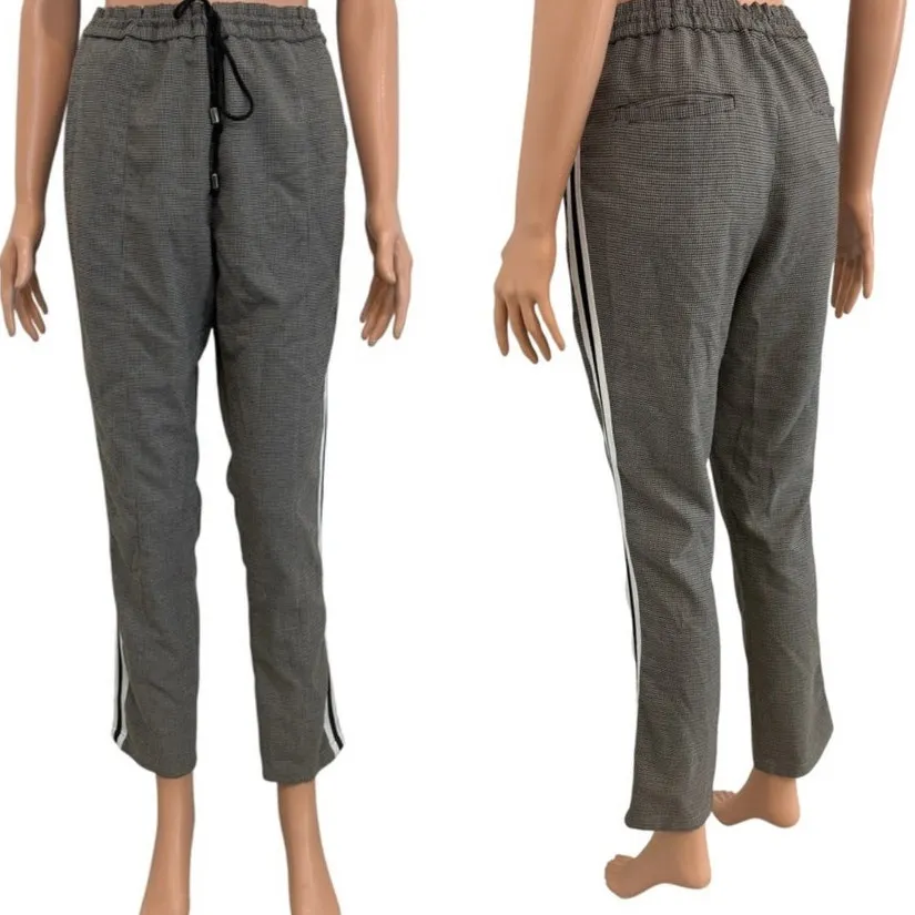 Rebecca Minkoff Nora medium houndstooth side stripe pull on pant P 2833 - Image 12