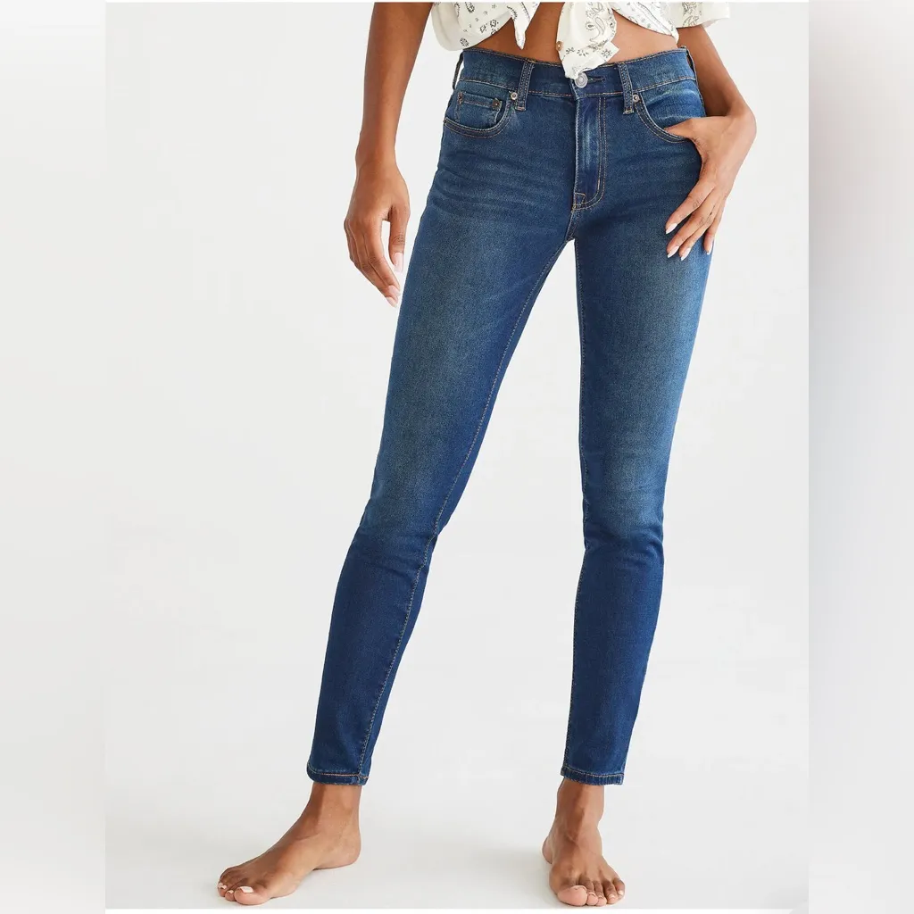 Size 4 Short Aeropostale Blue Seriously Stretchy High-Rise Jegging - Image 10