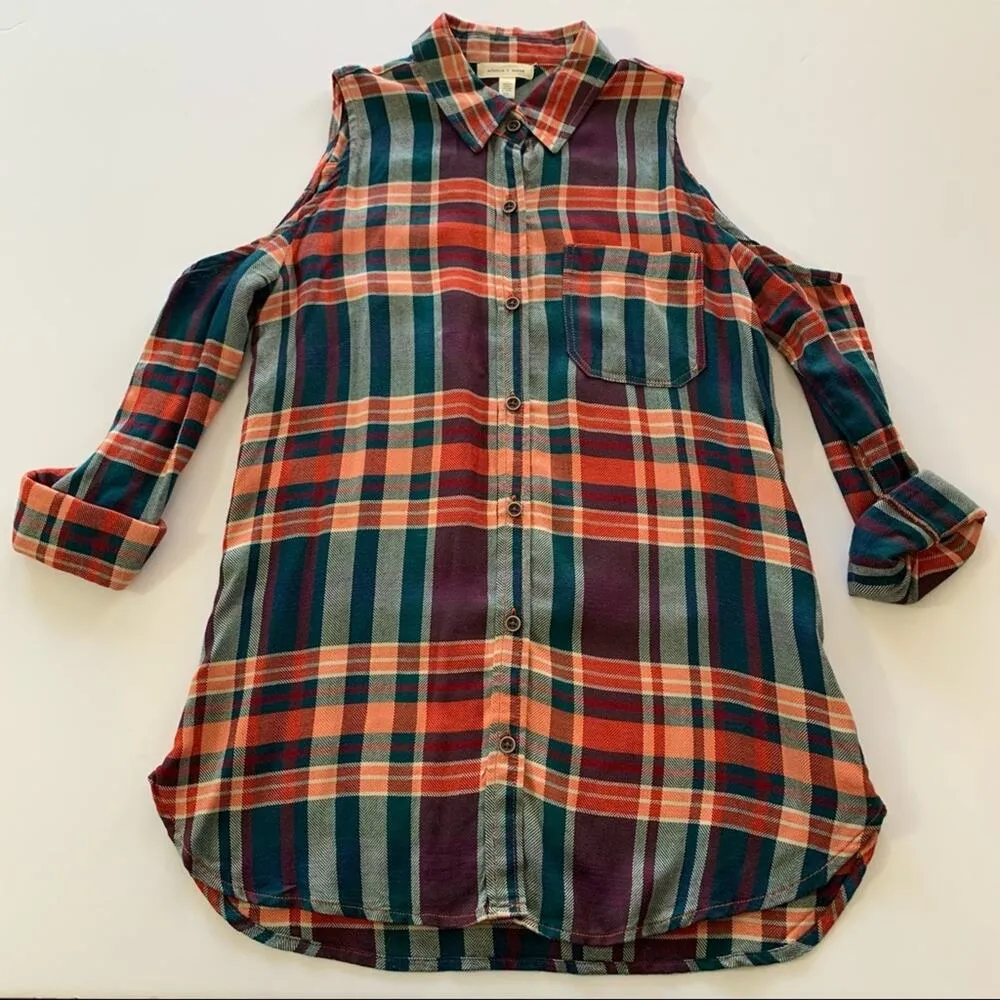 Via Penny Lane Reworked Apparel | Margaritaville Graphic Button Up Flannel Shirt Green Size XS - Image 5