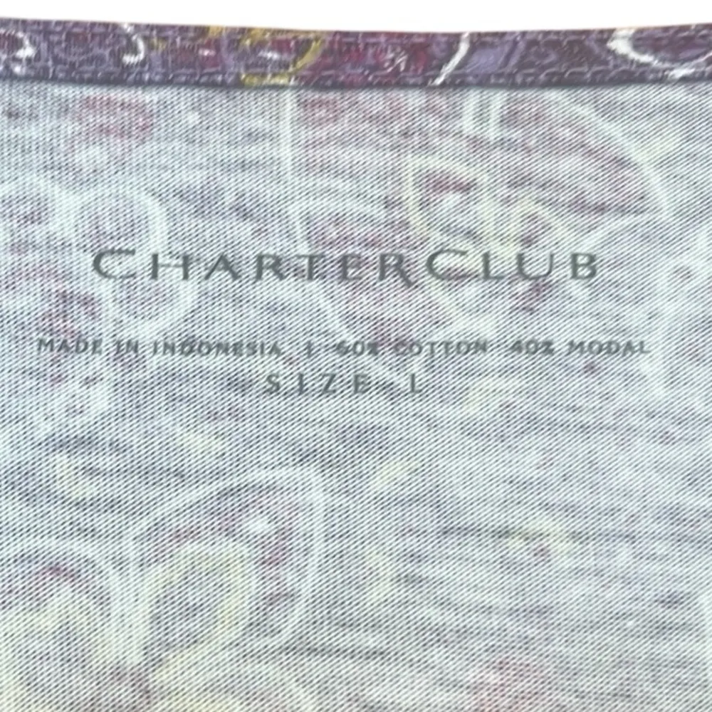 Charter Club Purple Paisley cotton modal embellished Women's long sleeve Top - Image 7