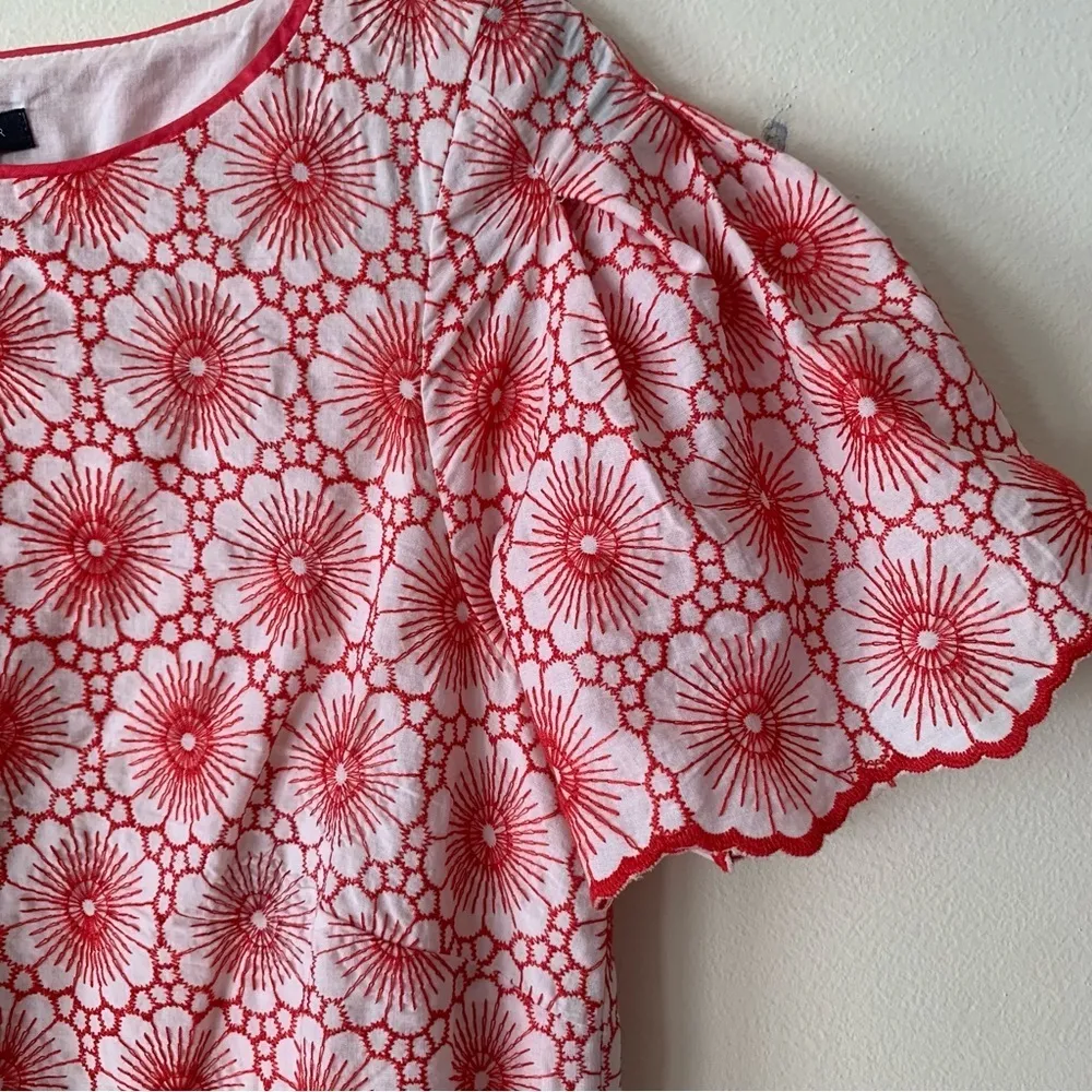 NWT  Eyelet Red and White Shift Dress NO BELT Size XS - Image 11