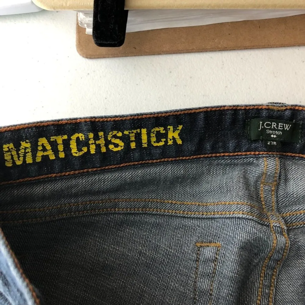 J Crew Womens Jeans Matchstick Straight Leg Dark Wash Stretch Size 27R - Image 3