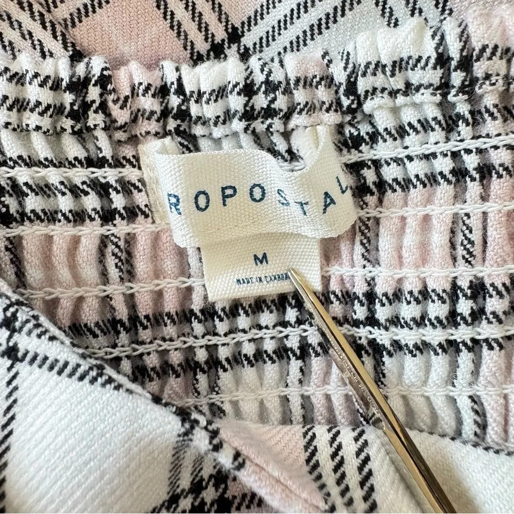 Aeropostale Cream Pink Plaid Preppy Clueless Schoolgirl Pinafore Mini Dress - Image 12