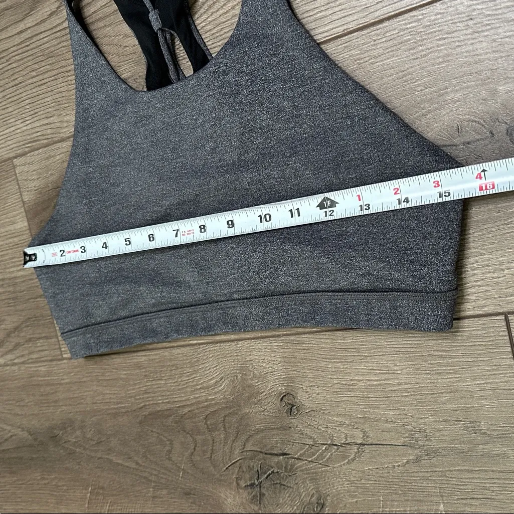 Lululemon Tied To It Yoga Sports Bra Heathered Black Gray B/C Cups Size 10 - Image 8