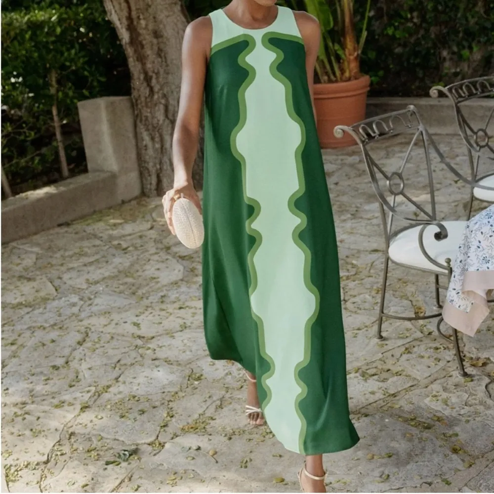 Tuckernuck Sea Grove Portia Dress XXS Designer Boho Chic Green Wedding Guest - Image 2