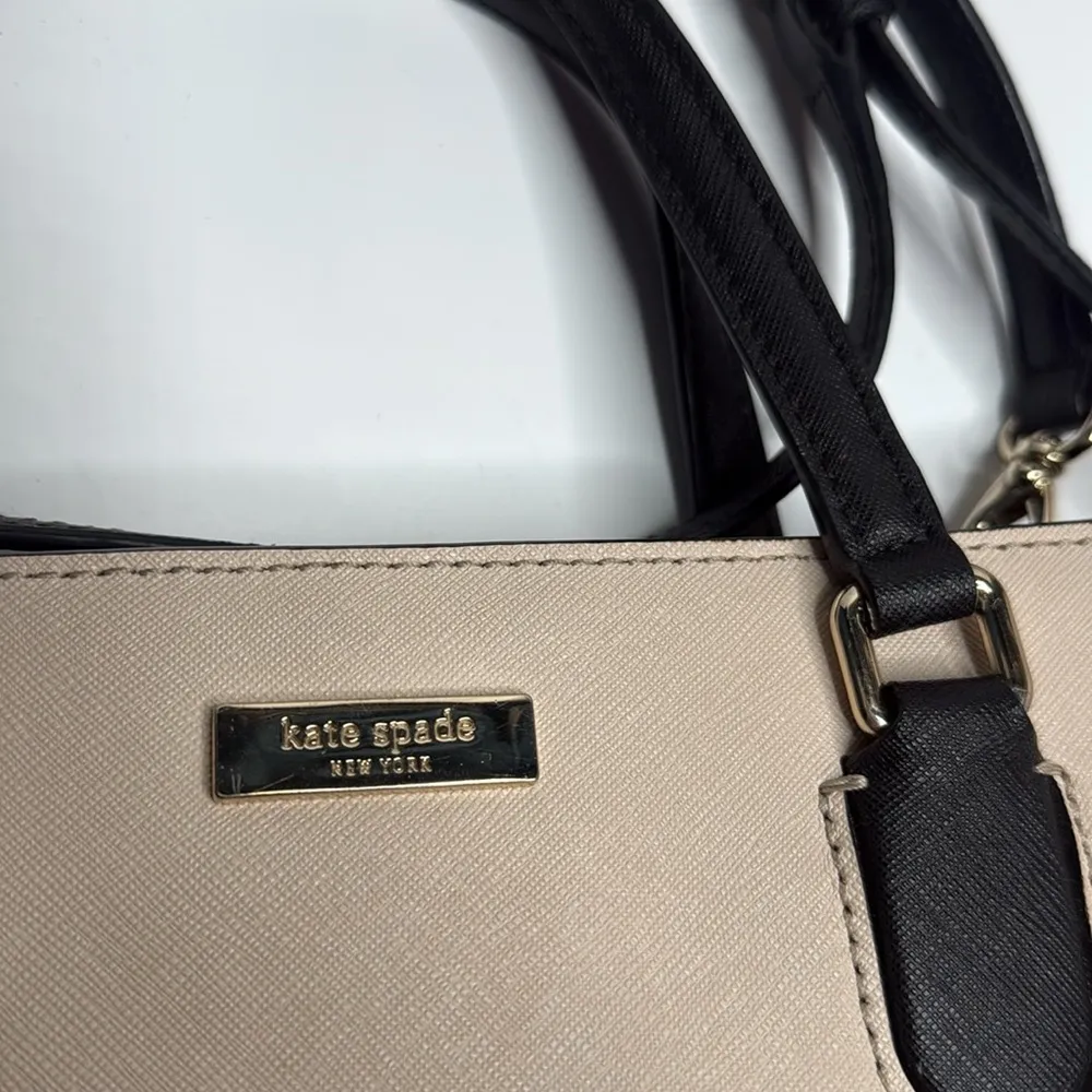 Kate Spade Reese Laurel Way Cream Black Handbag with Shoulder Strap - Image 3