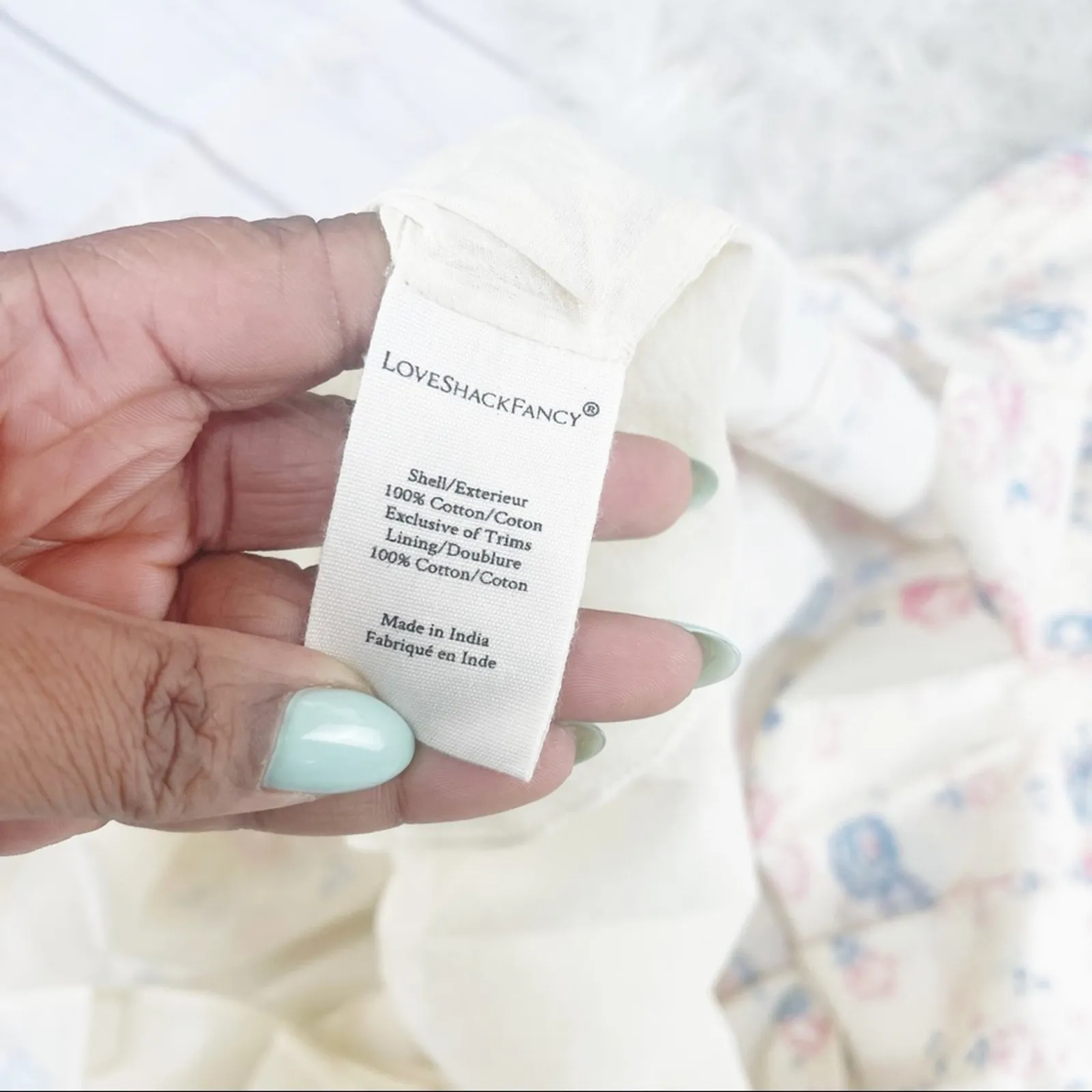 LoveShackFancy‎ Women's Carmine Dress in Floral Pastel Lemon Blueberry Size 12 - Image 7