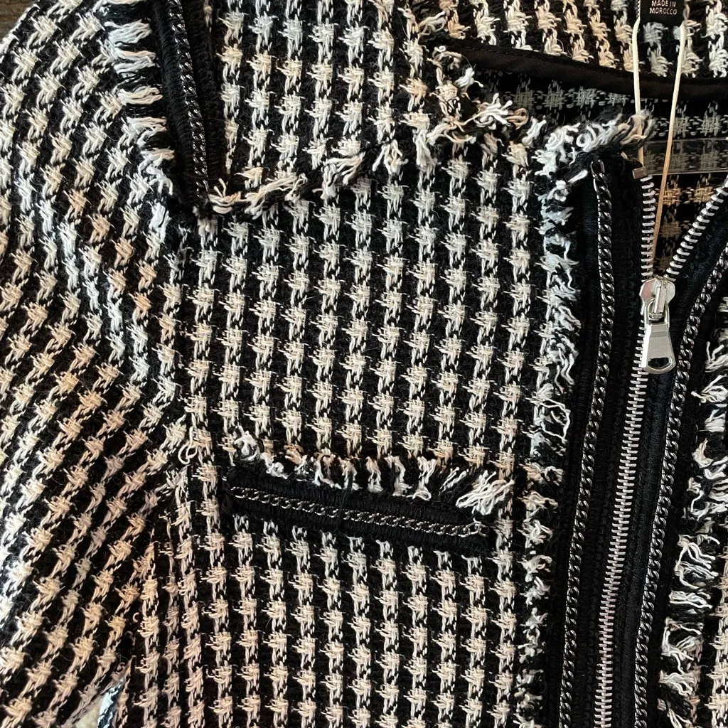 Zara TRF Outerwear Houndstooth Jacket NWT - Image 4