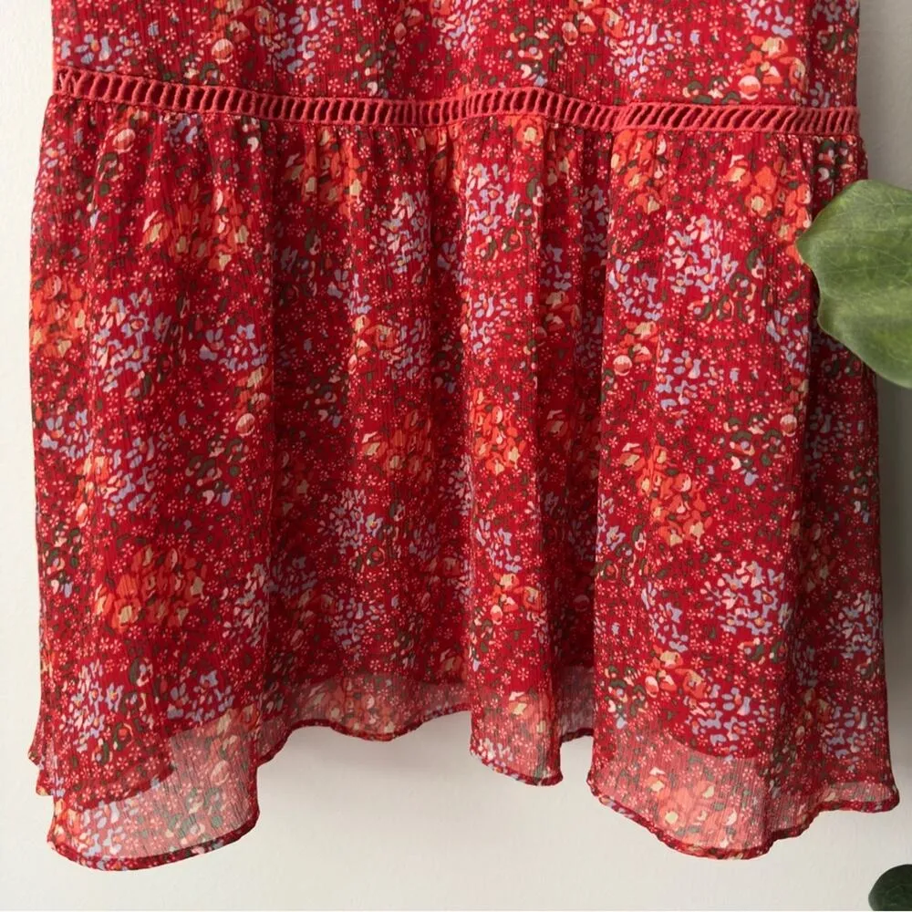 Rebecca Minkoff Lynne Dress Floral Tiered Ruffle Dress Cold Shoulder Cutout Mini - Image 9