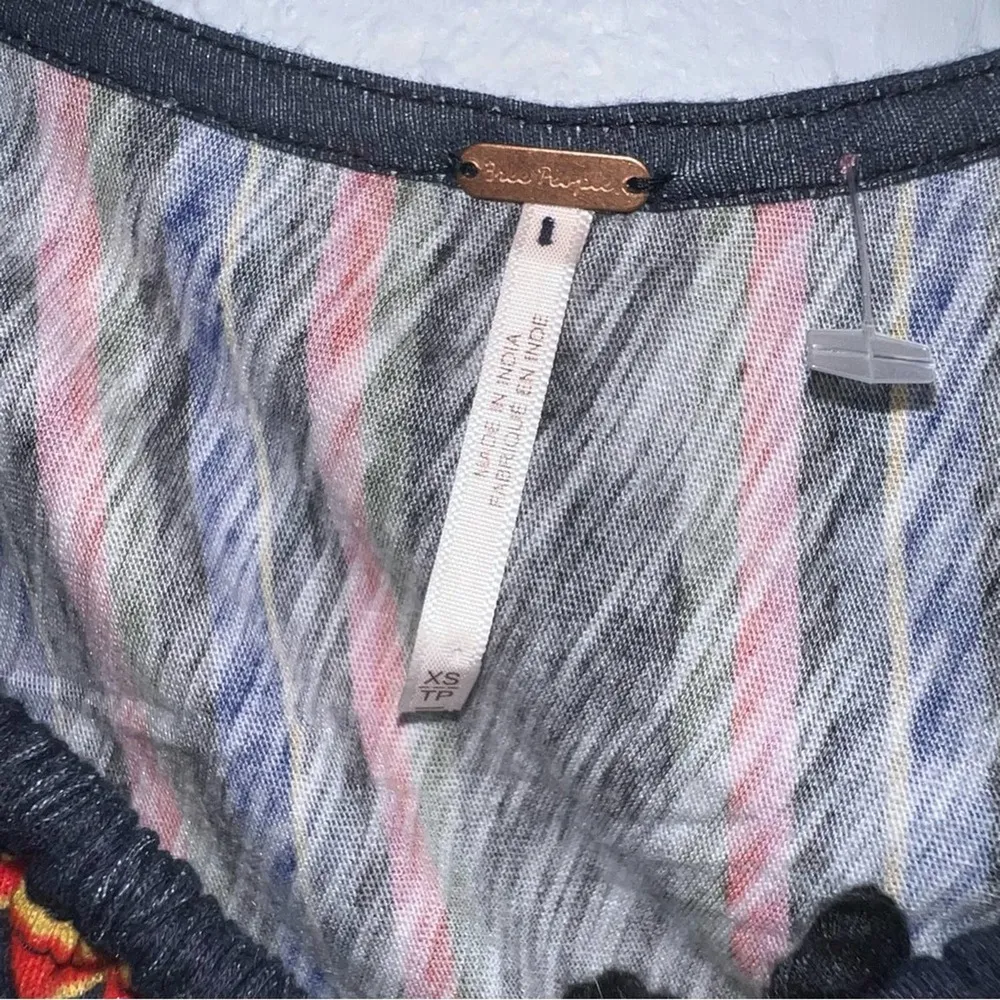 Free People Aruba Crochet Multicolor Striped Crop Top - Image 7