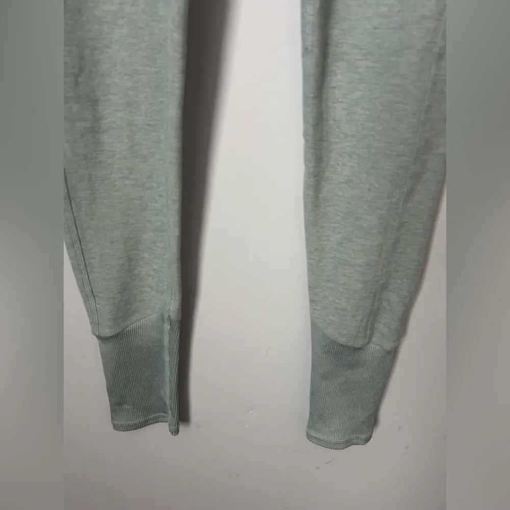Alo Alosoft Heathered Light Green/Teal Leggings w Jogger Bottom Pants S - Image 3